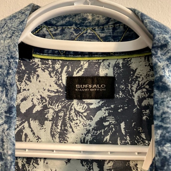 Buffalo David Bitton Simon blue denim short sleeve button down - Picture 4 of 5